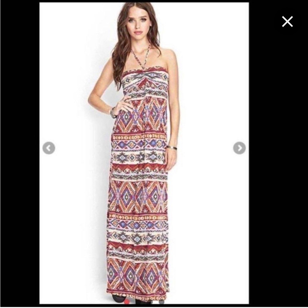 NWT forever 21 braided halter maxi dress, southwest Aztec design size small